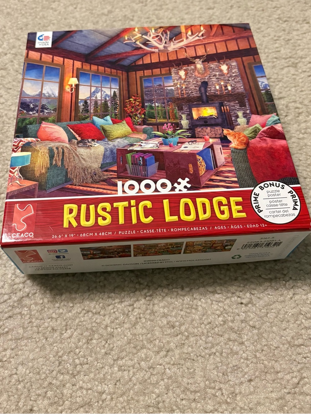 Rustic Lodge 1000-Piece Jigsaw Puzzle - Colorful Cabin Scene